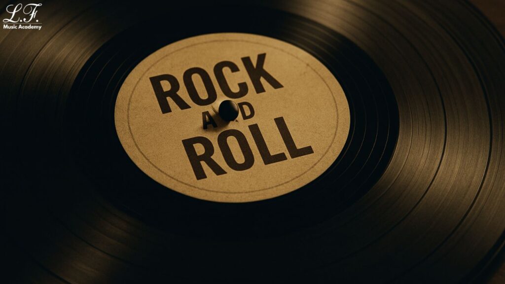 Close de um disco de vinil antigo