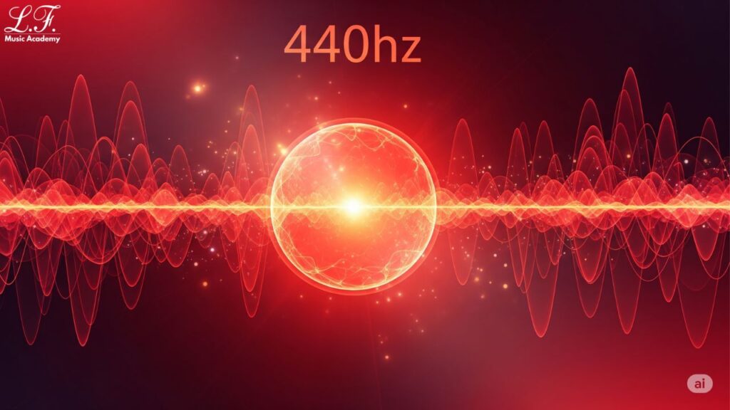 Representação espiritual da frequência 440hz em tons vermelhos